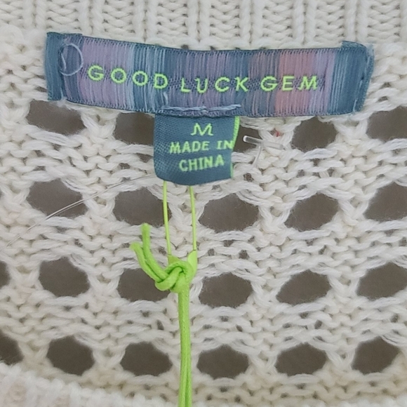 Good Luck Gem Ombre Open Stitch Sweater NWT - Picture 3 of 5